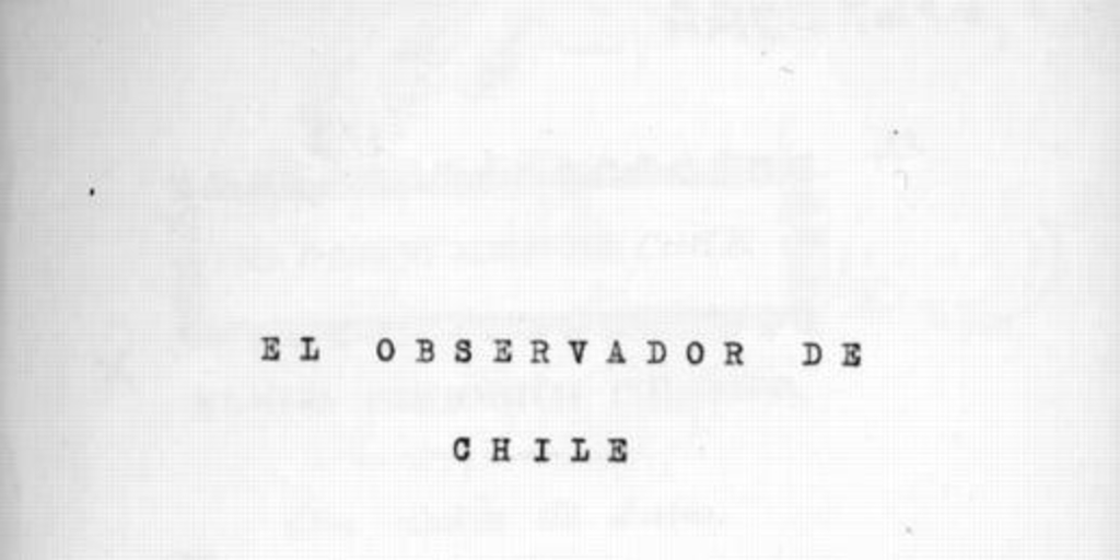 Portada de El Observador de Chile : nuevo periódico político : 1823