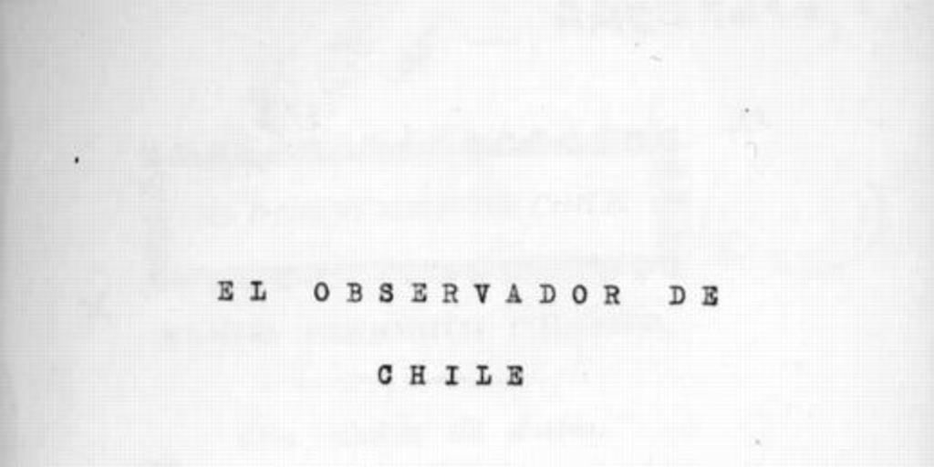 Portada de El Observador de Chile : nuevo periódico político : 1823