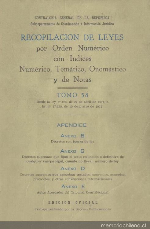 Ley no. 17.450, aprobada el 11 de julio de 1971