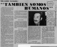 Nicasio Tangol : también somos humanos.