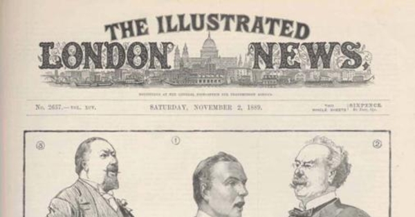 Portada deThe Illustrated London News: n° 2637, volúmen 95 saturdy, november 2, 1889