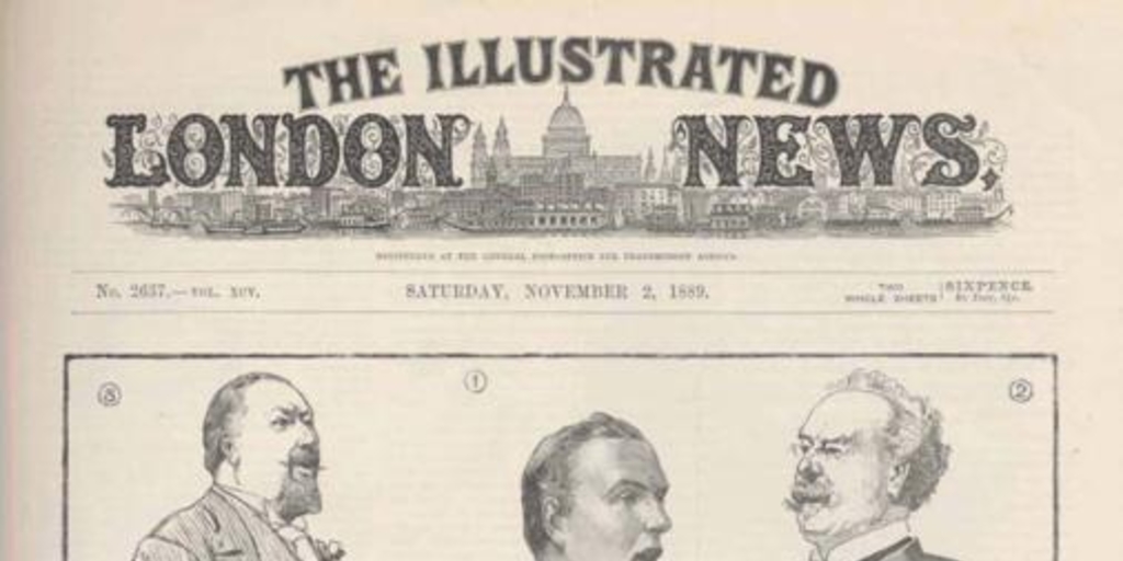 Portada deThe Illustrated London News: n° 2637, volúmen 95 saturdy, november 2, 1889