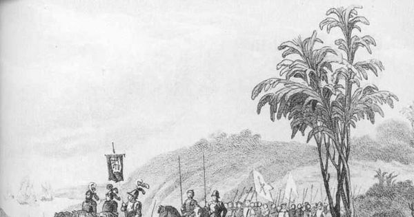 Pedro de Valdivia y su ejército hacia 1542