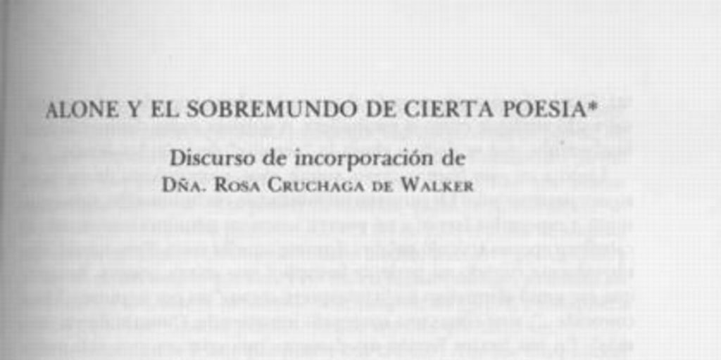 Alone y el sobremundo de cierta poesía