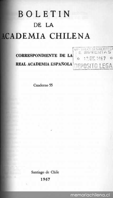 Incorporación de Don Hugo Montes : verificada el día 2 de diciembre de 1965