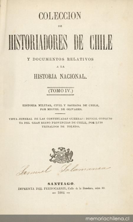 Colección de historiadores de Chile y de documentos relativos a la historia nacional