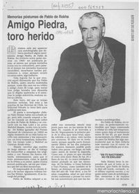 Amigo piedra, toro herido