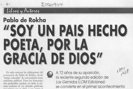 Soy un país hecho poeta, por la gracia de Dios