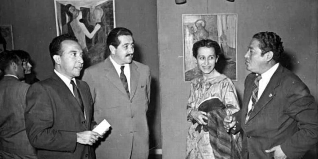 Nicomedes Guzmán junto a Fernando Alegría y Manuel Zamorano, hacia 1955
