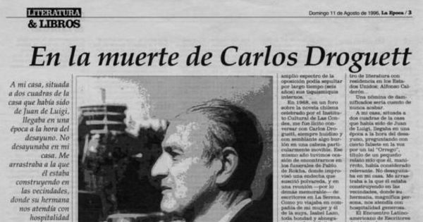 En la muerte de Carlos Droguett