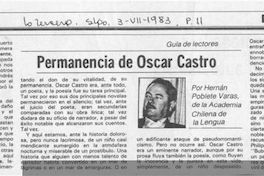 Permanencia de Óscar Castro