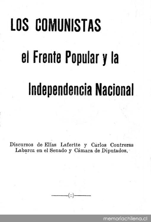 Discurso de Elías lafertte : el comunismo y la democracia