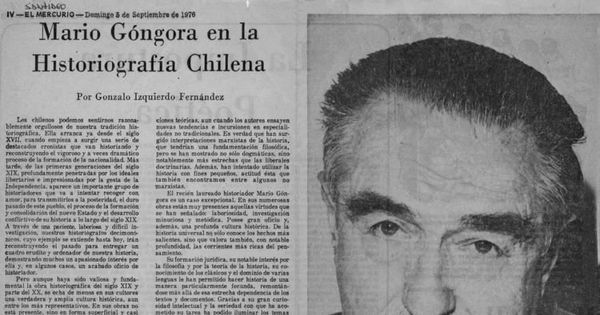 Mario Góngora en la historiografía chilena