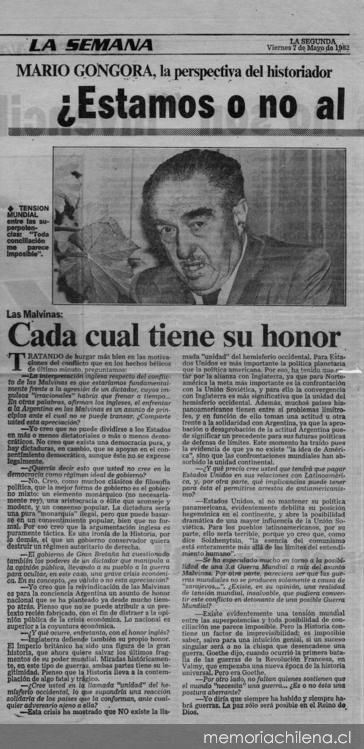 Mario Góngora la perspectiva del historiador ¿Estamos o no al borde de la 3a. guerra mundial?