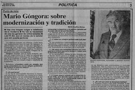 Mario Góngora : sobre modernización y tradición