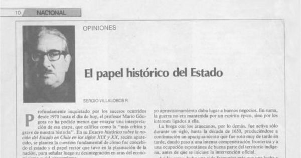 El papel histórico del Estado