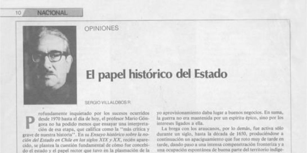 El papel histórico del Estado