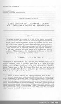 Alto comercio de Valparaíso y las grandes casas extranjeras, 1880-1930 una aproximación