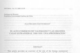Alto comercio de Valparaíso y las grandes casas extranjeras, 1880-1930 una aproximación