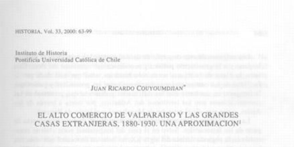 Alto comercio de Valparaíso y las grandes casas extranjeras, 1880-1930 una aproximación