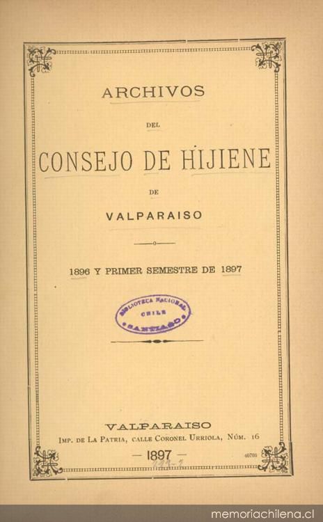 Archivos del Consejo de Hijiene de Valparaíso. Fragmento