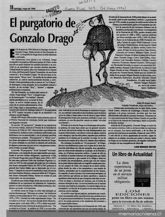 El purgatorio de Gonzalo Drago