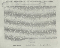 Borrador Proclama de la independencia de Chile