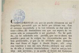 Carta de Bernardo O'Higgins al pueblo de Chile