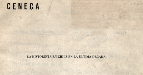 La historieta en Chile en la última década