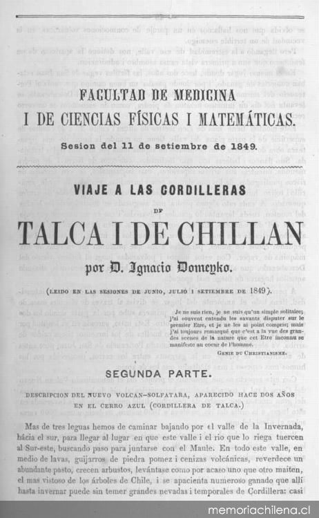 Viaje a las cordilleras de Talca i de Chillán