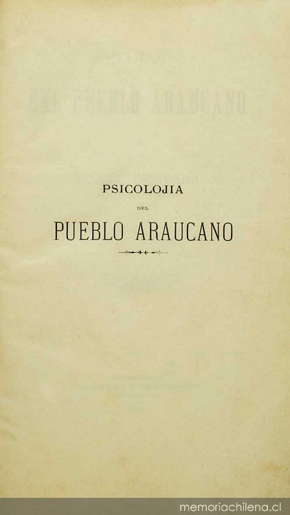 Psicolojía del pueblo araucano