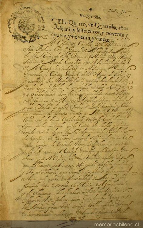 Información levantada por el Capitán Don Antonio de Soto Pedreros, por orden del Presidente Don Tomás Marín de Poveda, contra varios indios acusados de brujos y hechiceros, autorizada por escribano en diciembre de 1695