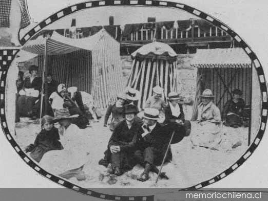 Moda de playa, hacia 1900