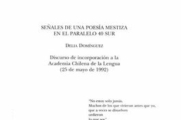 Señales de una poesía mestiza en el pararlelo 40 sur