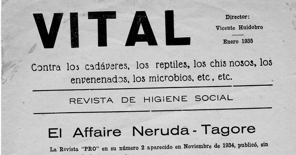 Vital: contra los cadáveres, los reptiles, los chismosos, los envenenados, los microbios, etc, etc.