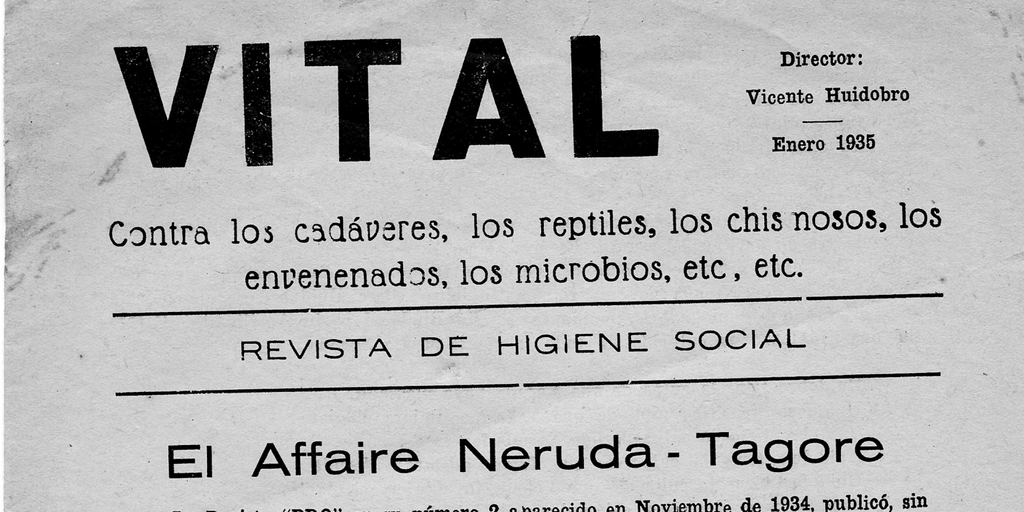 Vital: contra los cadáveres, los reptiles, los chismosos, los envenenados, los microbios, etc, etc.