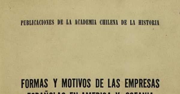 Formas y motivos de las Empresas españolas en América y Oceanía: su esencia económico-cultural