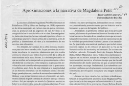 Aproximaciones a la narrativa de Magdalena Petit