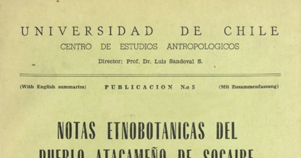 Notas etnobotánicas del pueblo atacameño de Socaire