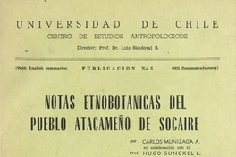 Notas etnobotánicas del pueblo atacameño de Socaire