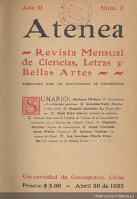 Memoria leída ante la Facultad de Ciencias de la Universidad de Concepción, por el Decano don Salvador Gálvez