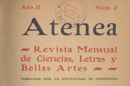 Memoria leída ante la Facultad de Ciencias de la Universidad de Concepción, por el Decano don Salvador Gálvez