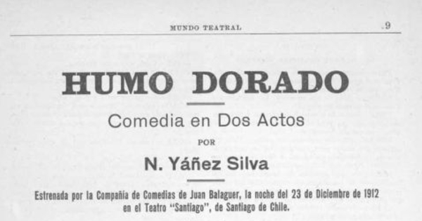 Humo dorado : comedia en dos actos