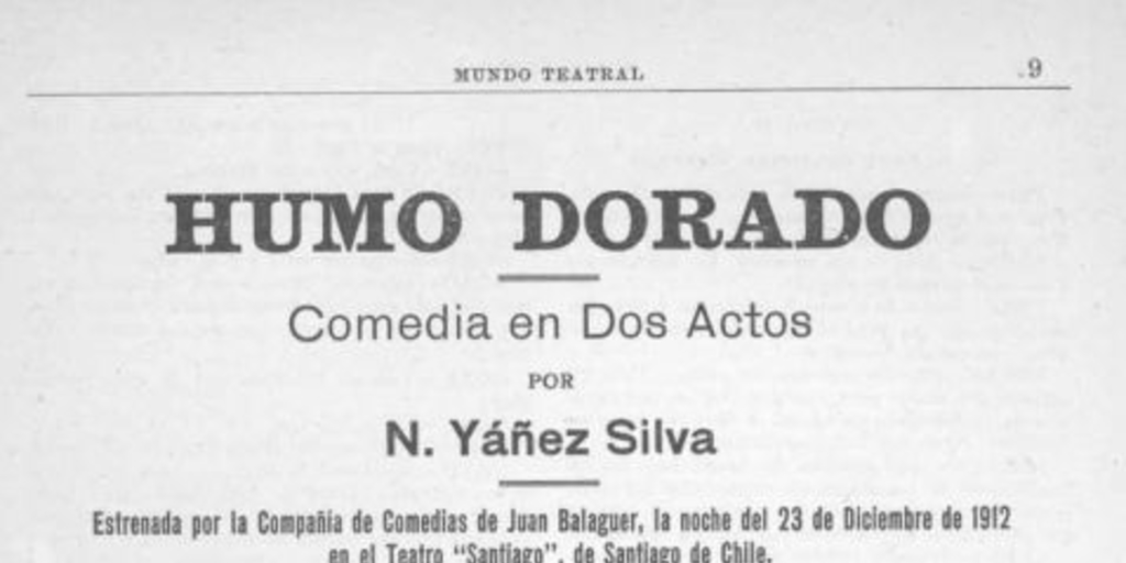 Humo dorado : comedia en dos actos