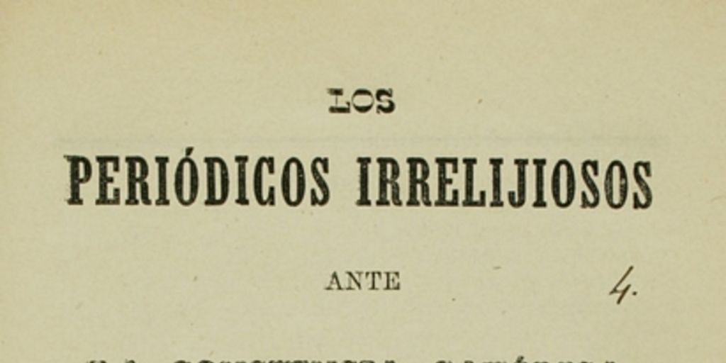 Los Periódicos irrelijiosos ante la conciencia católica