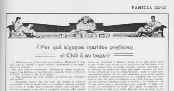 ¿Por qué algunos maridos prefieren el Club a su hogar?