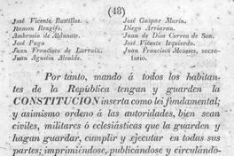 El Presidente de la República a los pueblos. Conciudadanos : acaba de ser jurada por todos los majistrados la Constitución...