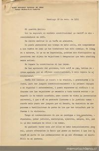 Carta de José Manuel Balmaceda a Emilia Toro : Santiago, 18 de septiembre de 1891