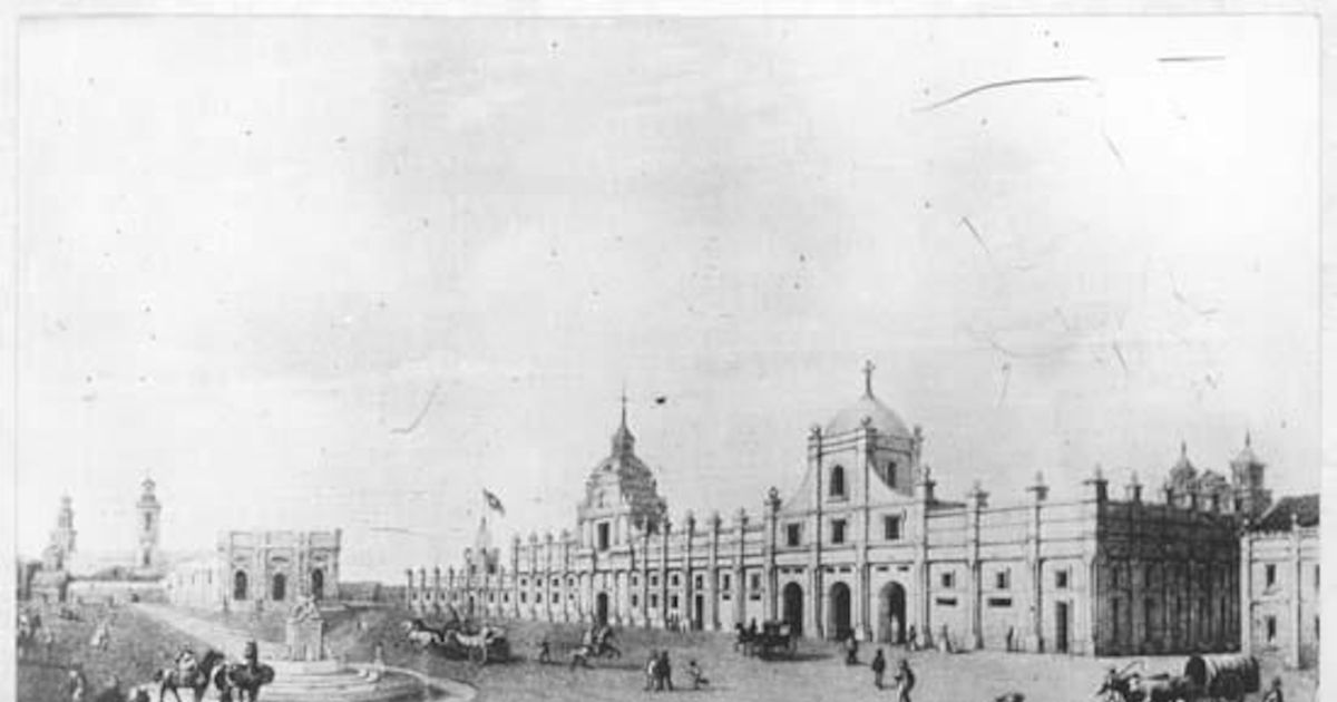 Plaza de Armas de Santiago hacia 1830