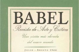 Babel : revista de arte y crítica : número 22, Julio-Agosto 1944